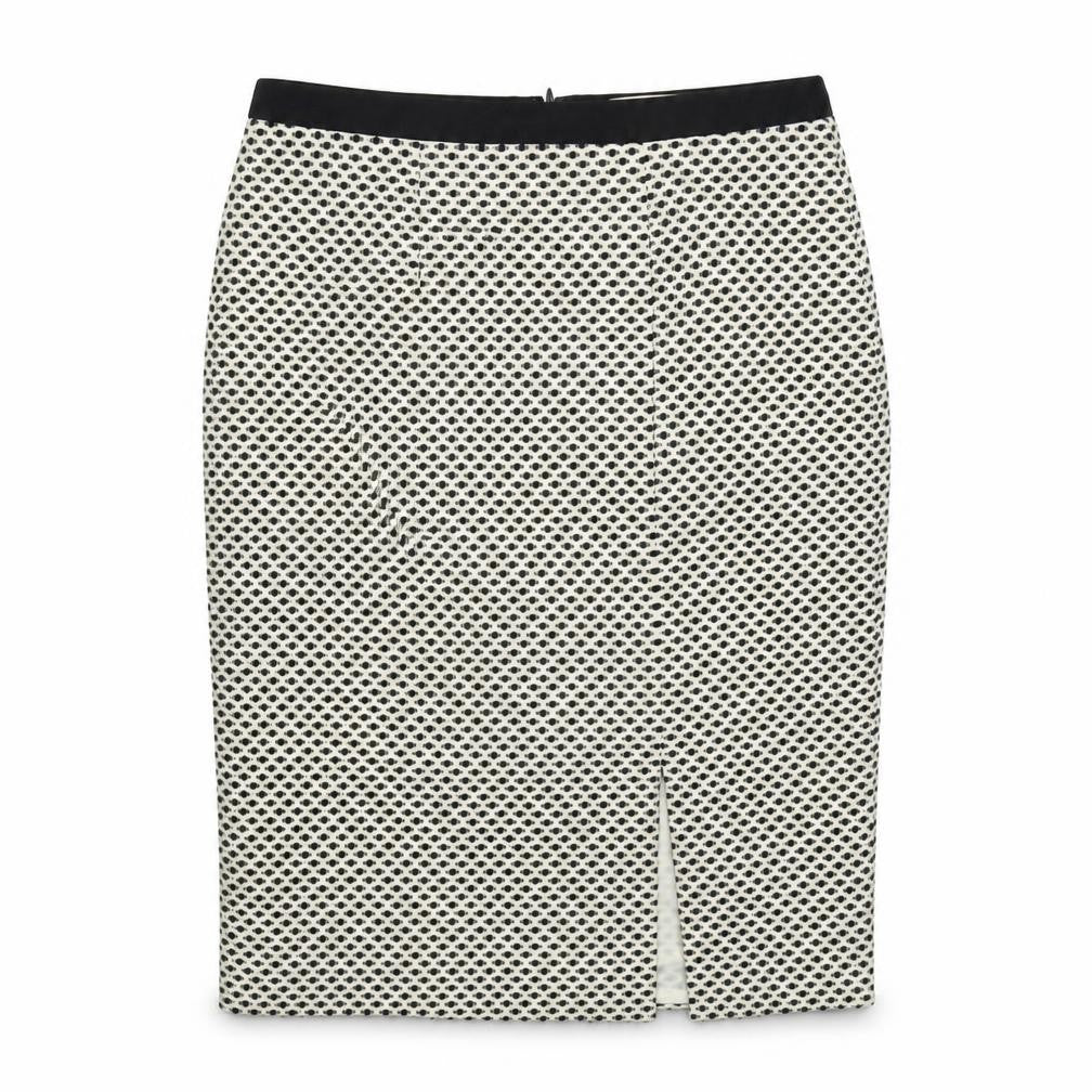 Fenn Wright Manson Womens Ivory Geometric Polyester Straight & Pencil Skirt Size S Zip