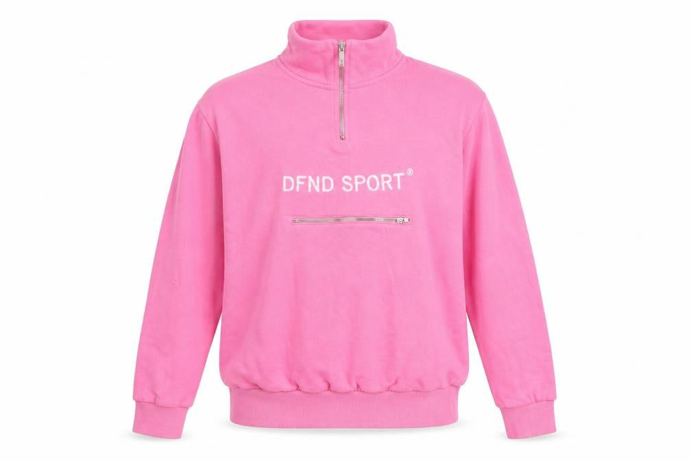 DFND Womens Pink 100% Cotton Pullover Sweatshirt Size 12 Zip