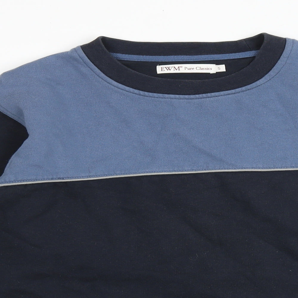 EWM Mens Blue Cotton Pullover Sweatshirt Size S