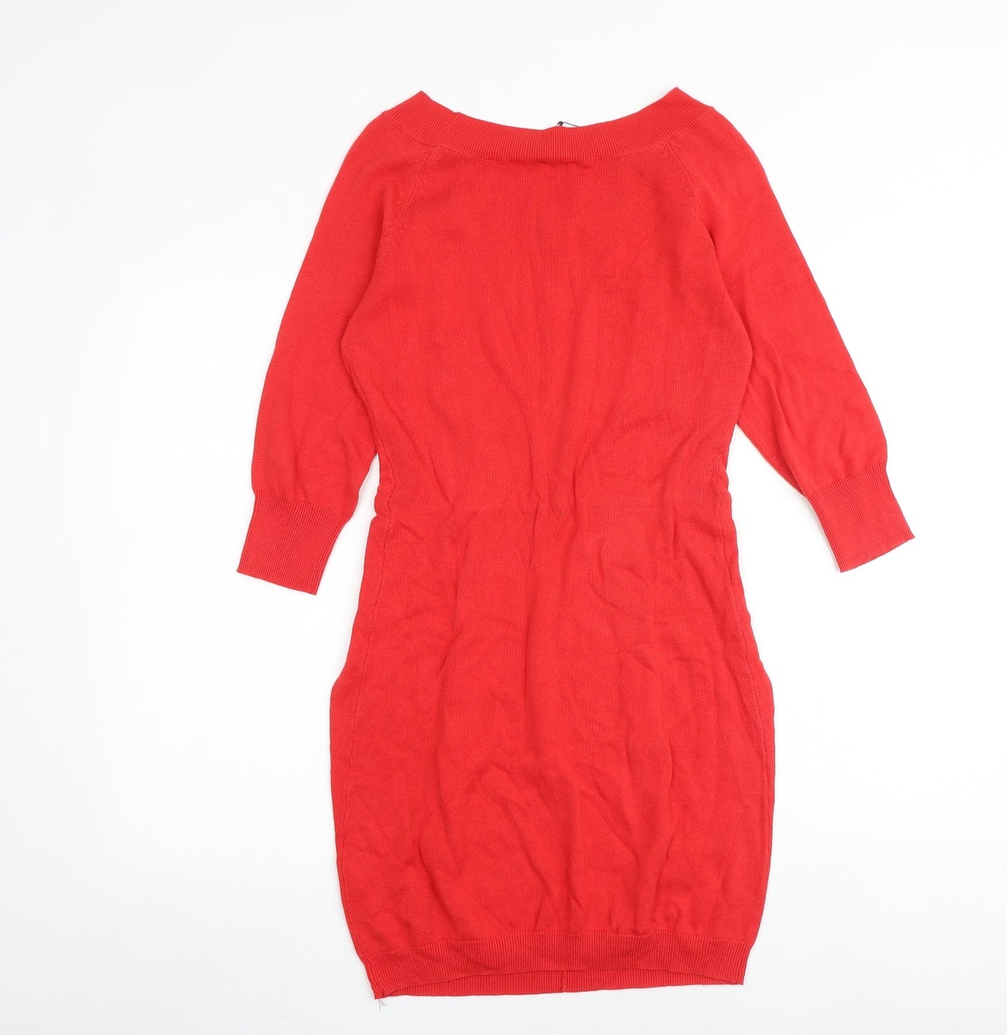 ASOS Womens Red 100% Cotton Sheath Size 10 Boat Neck Pullover
