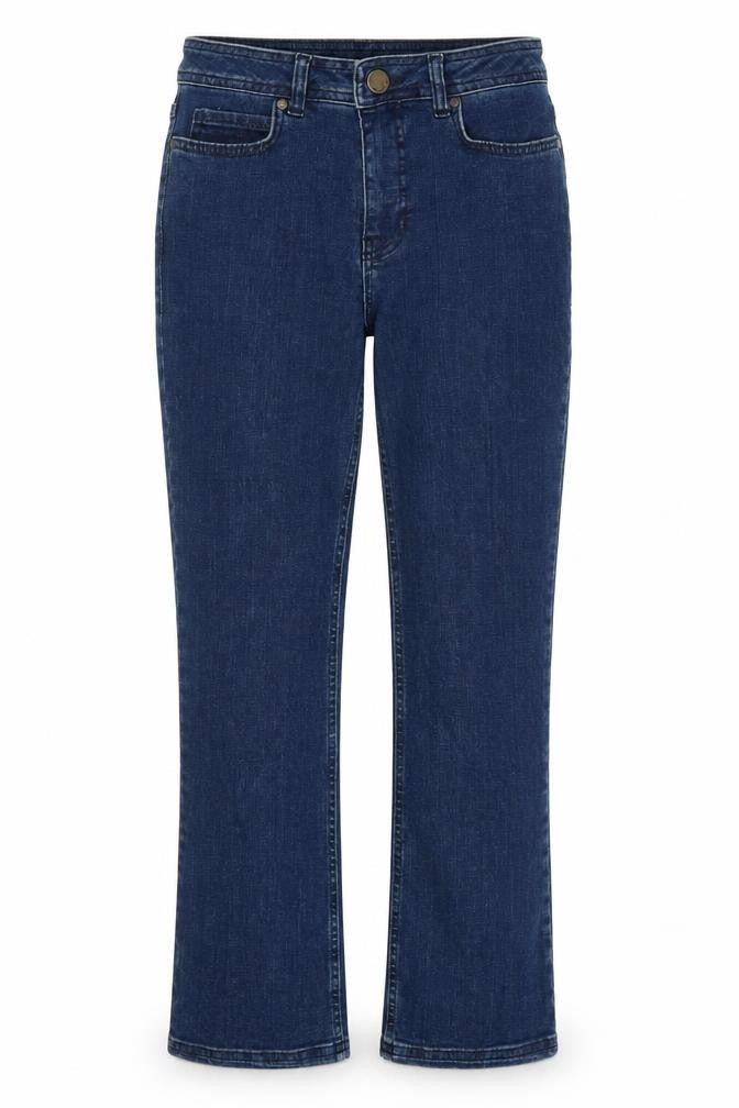 Phase Eight Womens Blue Cotton Straight Jeans Size 26 in Extra-Slim Zip
