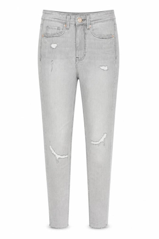 Marks & Spencer Womens Grey Cotton Skinny Jeans Size 6 Slim Zip