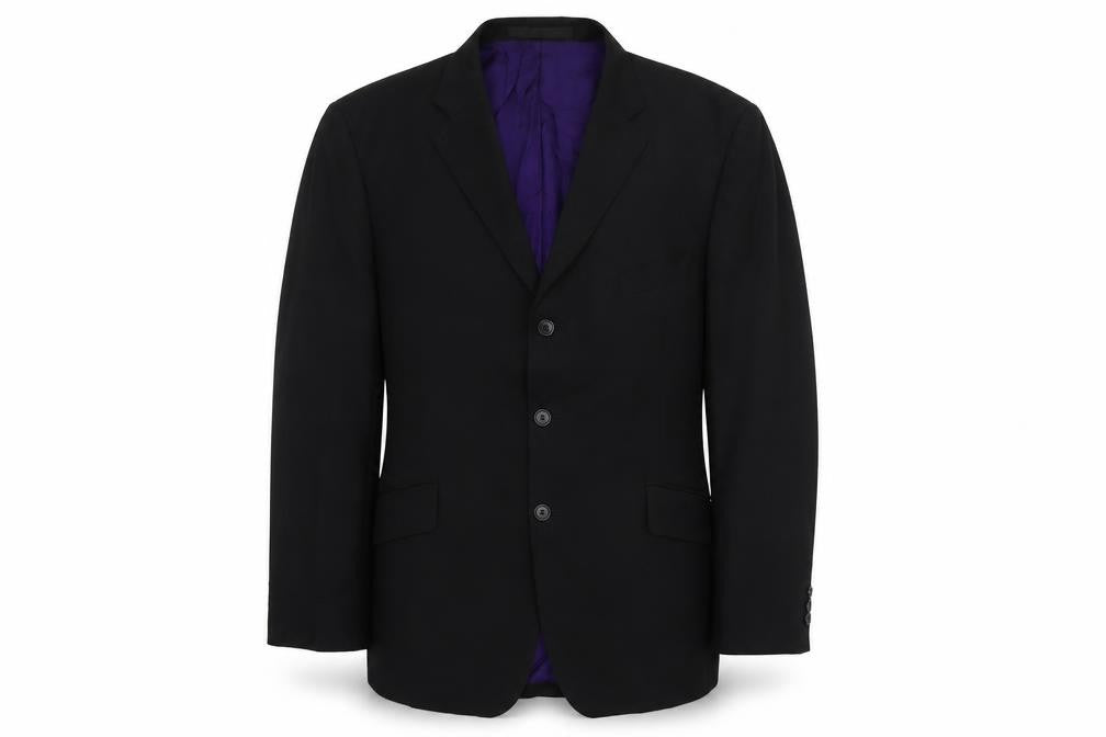 Marks & Spencer Mens Black Patent Leather Jacket Suit Jacket Size 44 Regular