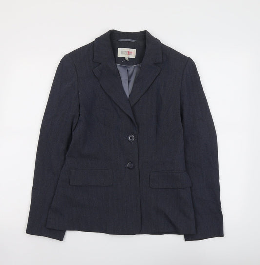 NEXT Womens Blue Striped Jacket Blazer Size 10 Button
