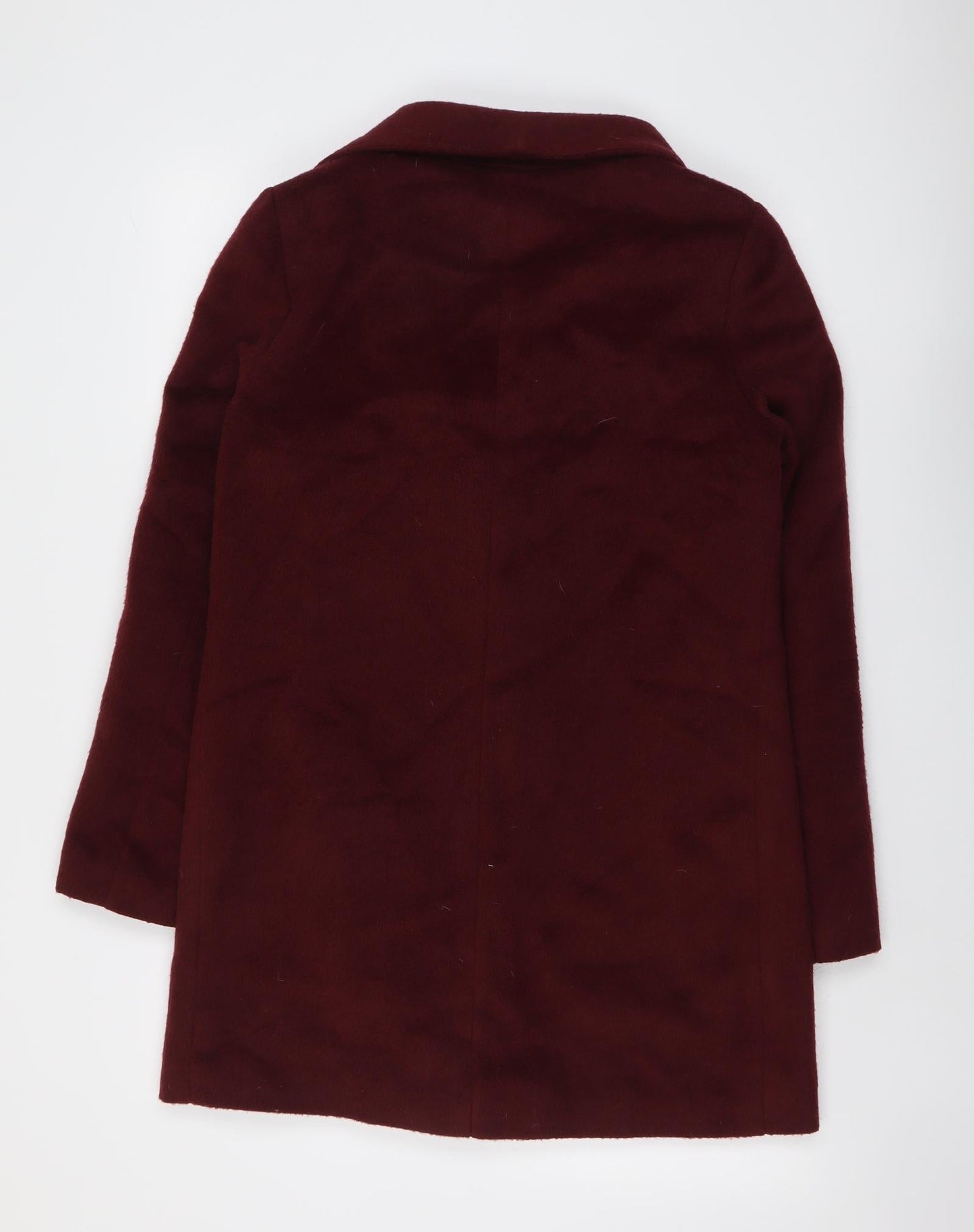 New Look Womens Red Overcoat Coat Size 10 Zip