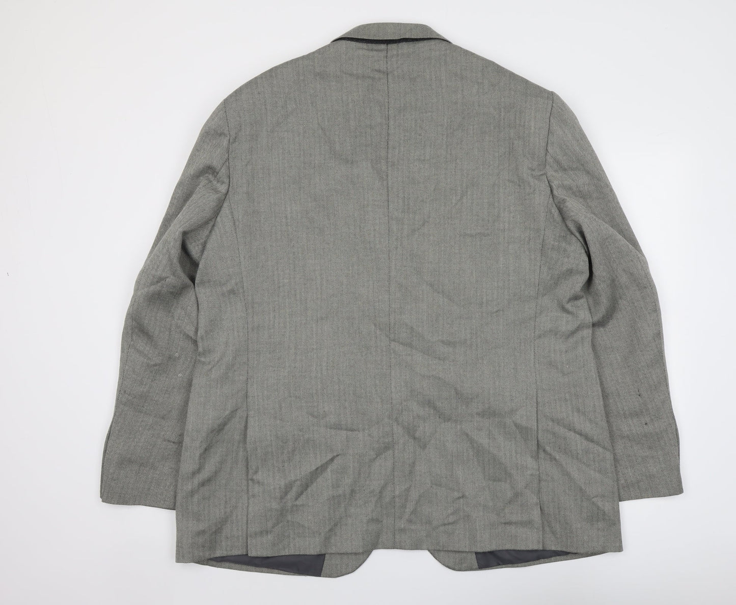 Marks and Spencer Mens Grey Striped Polyester Jacket Suit Jacket Size 46 Regular