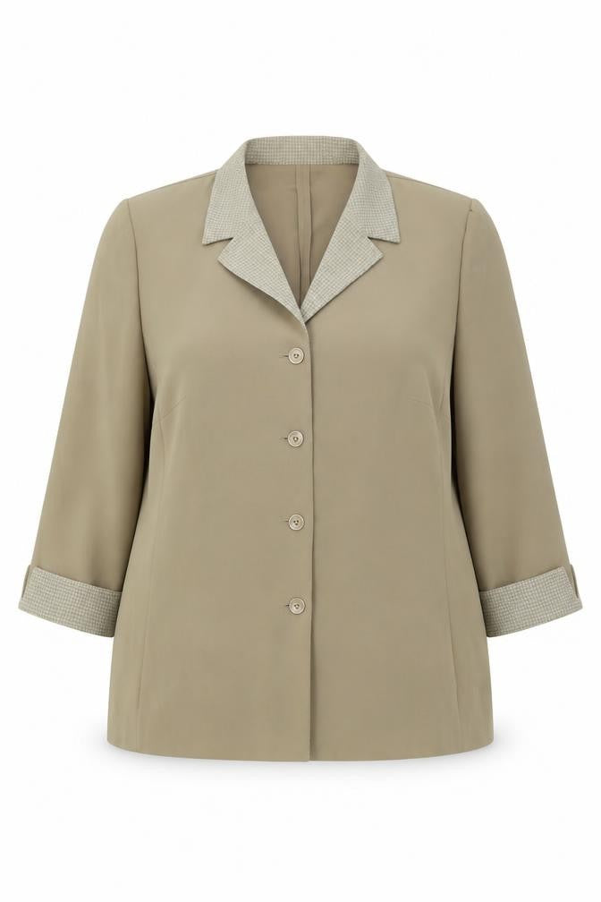 FRANK WALDER Womens Beige Jacket Blazer Size 18 Button