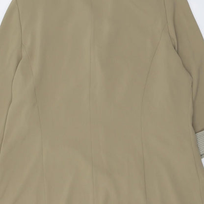 Frank Walder Womens Beige Jacket Blazer Size 18 Button