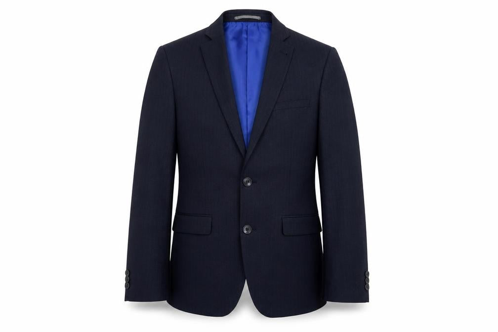 Marks & Spencer Mens Blue Striped Polyester Jacket Suit Jacket Size 36 Regular