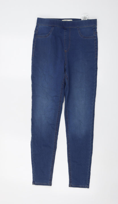 Marks & Spencer Womens Blue Cotton Jegging Jeans Size 8 L26 in Regular