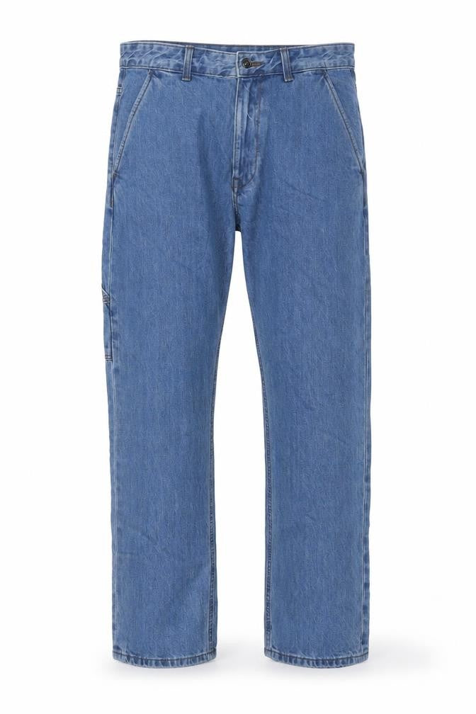 Marks & Spencer Mens Blue Cotton Straight Jeans Size 32 in L33 in Regular Button