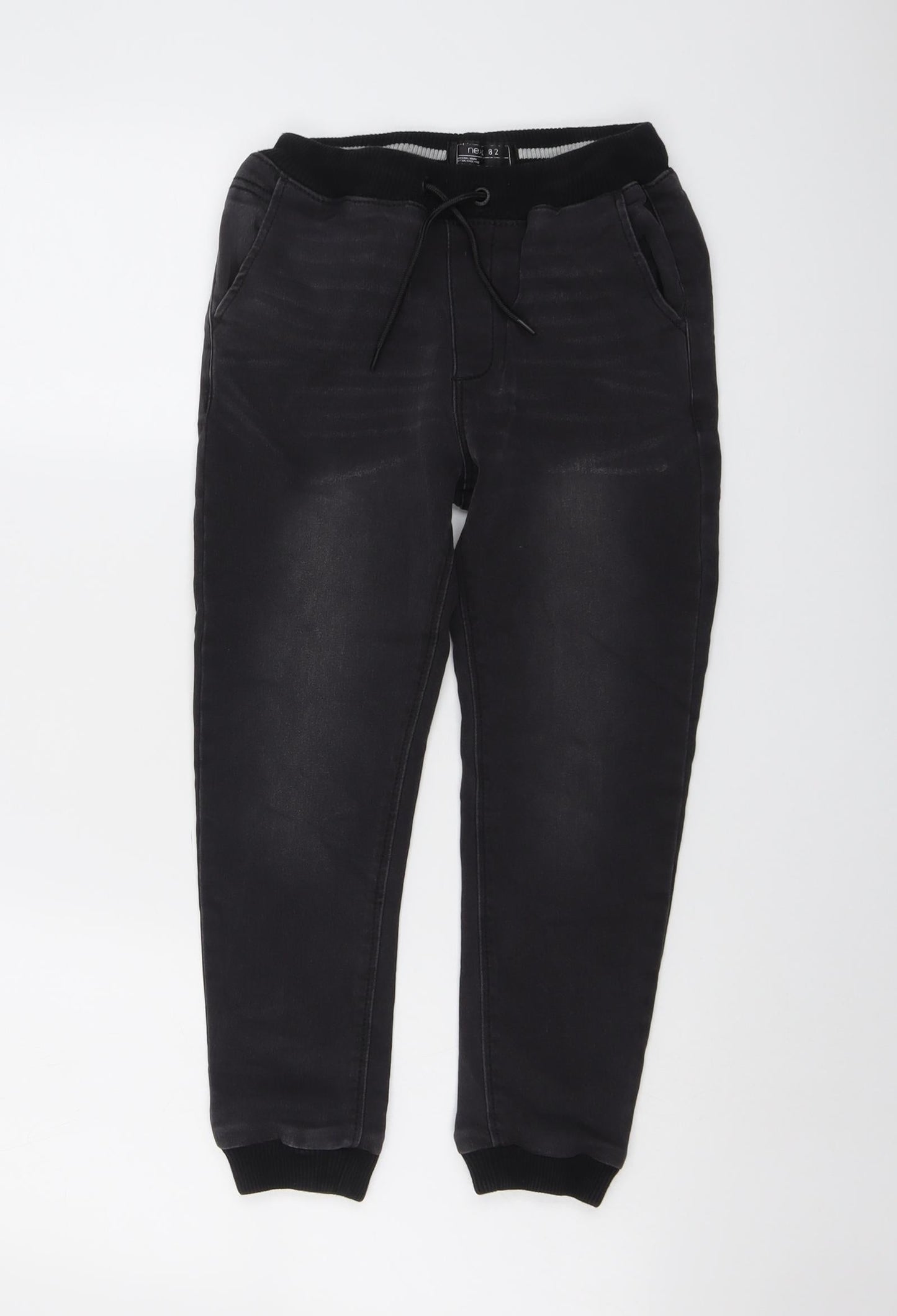 NEXT Boys Grey Cotton Tapered Jeans Size 9 Months Regular Drawstring