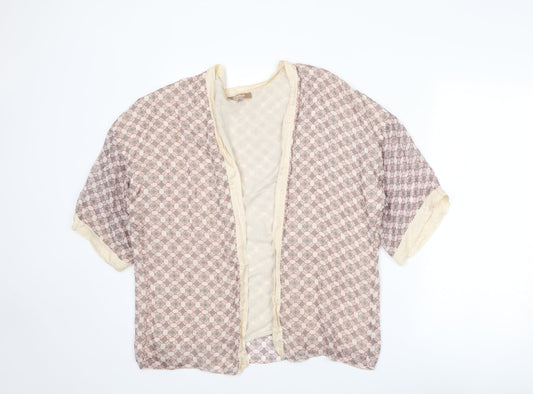 Carla Conti Womens Multicoloured Geometric Viscose Kimono Blouse Size S V-Neck