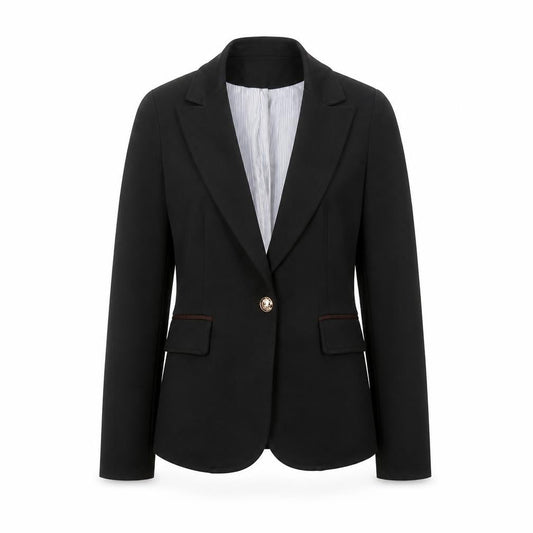 Attentif Womens Black Polyester Jacket Suit Jacket Size 10