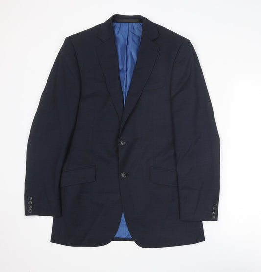 Marks and Spencer Mens Blue Wool Jacket Suit Jacket Size 38 Regular