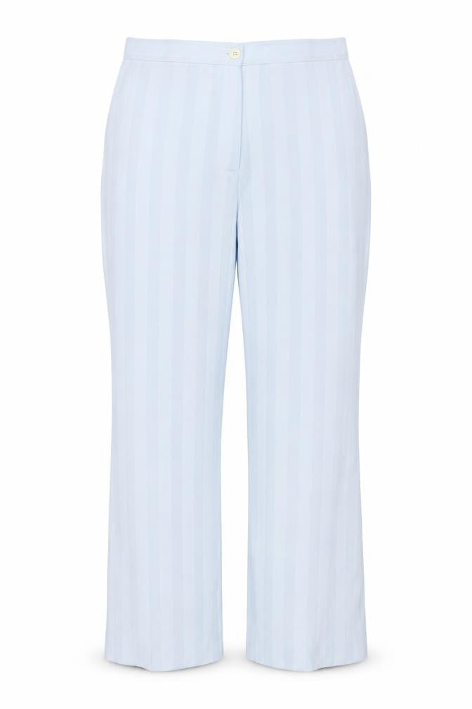 Busy Womens Blue Striped Polyester Trousers Size 14 Regular Zip
