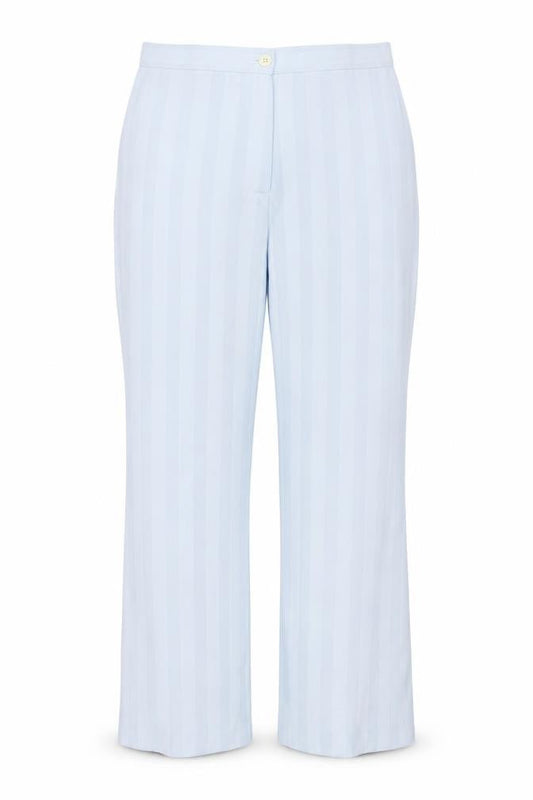 Busy Womens Blue Striped Polyester Trousers Size 14 Regular Zip