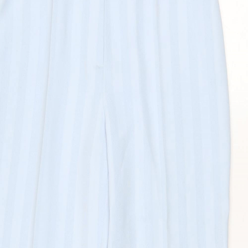 Busy Womens Blue Striped Polyester Trousers Size 14 Regular Zip
