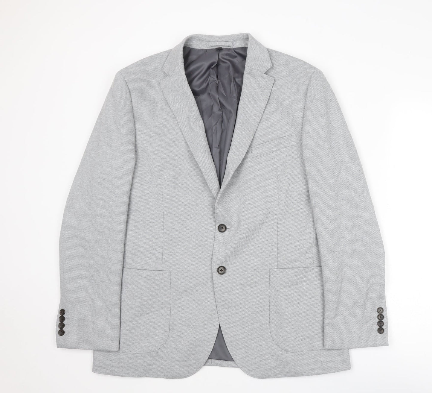 Marks and Spencer Mens Grey Polyamide Jacket Suit Jacket Size 42 Regular