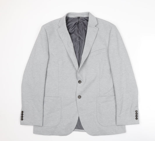 Marks and Spencer Mens Grey Polyamide Jacket Suit Jacket Size 42 Regular