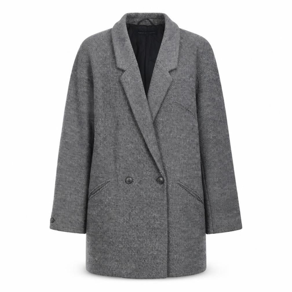 French Connection Womens Blue Overcoat Coat Size 12 Button
