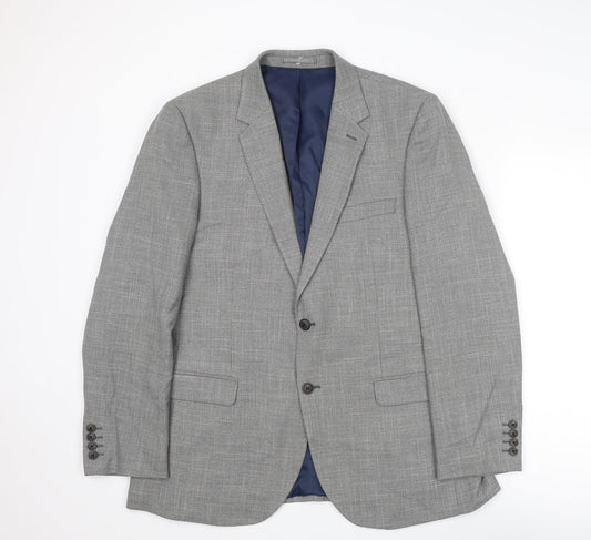 Marks and Spencer Mens Grey Polyester Jacket Suit Jacket Size 42 Regular