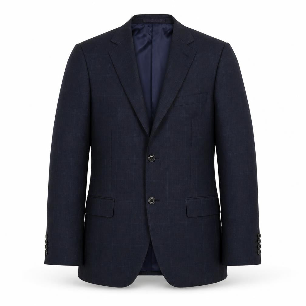 Marks & Spencer Mens Blue Check Wool Jacket Suit Jacket Size 40 Regular