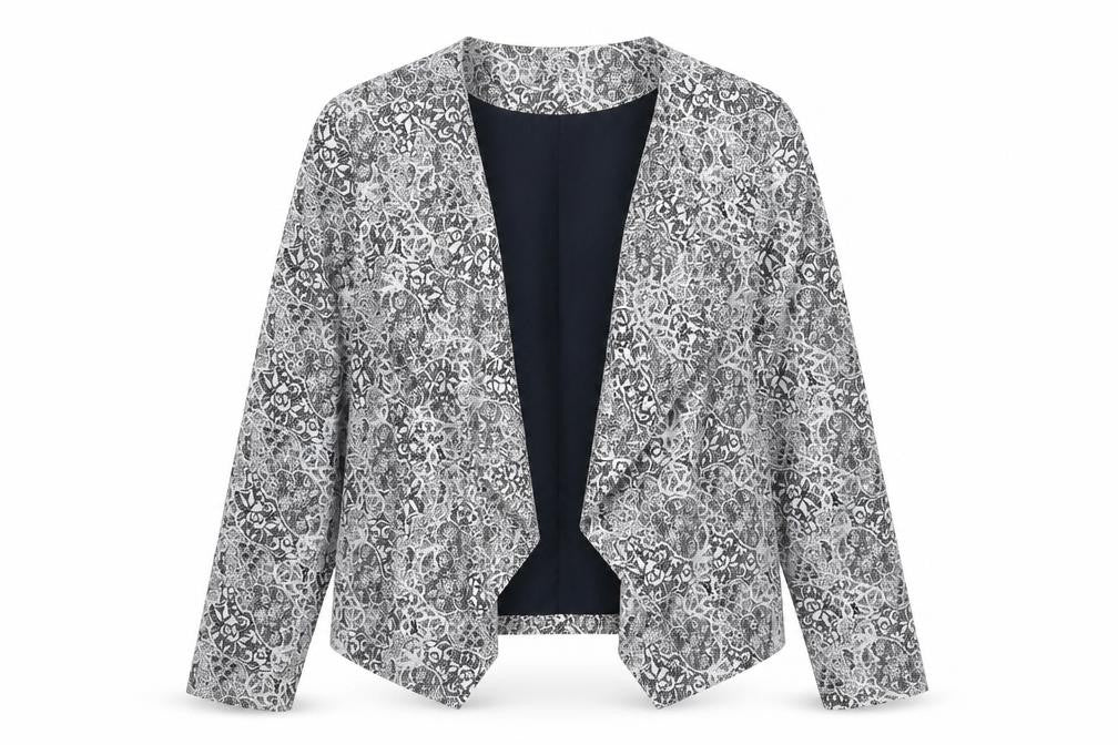Linea Womens White Floral Jacket Blazer Size 16