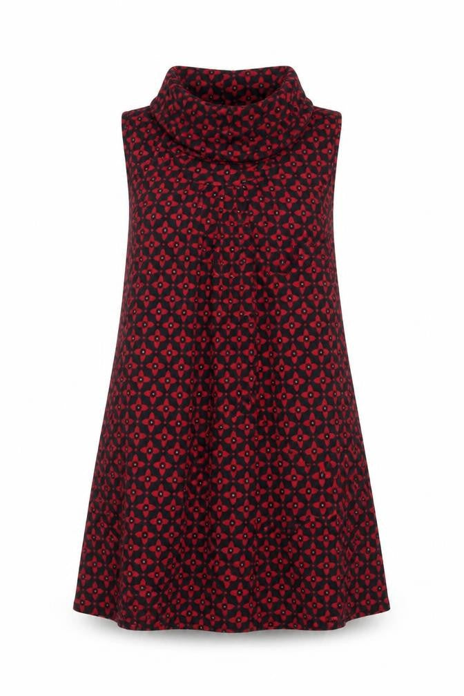Izabel London Womens Multicoloured Geometric Polyester A-Line Size 8 Roll Neck Pullover