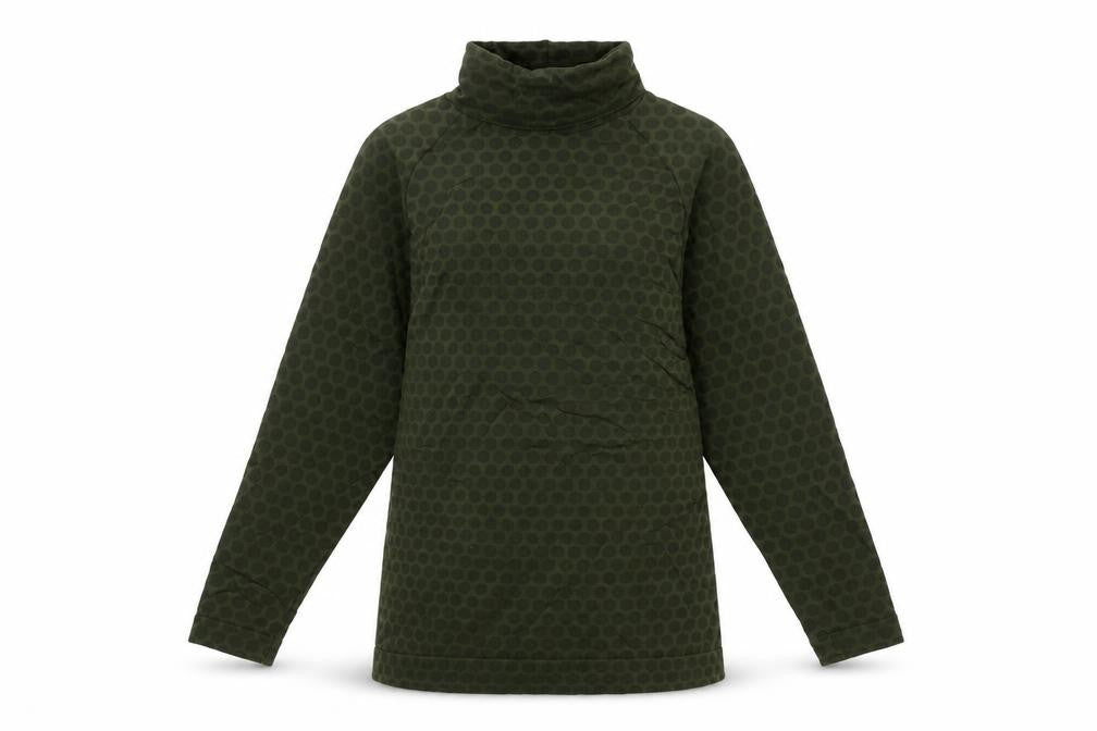 SiSi Womens Green Polka Dot Polyester Basic Blouse Size S Roll Neck - Size S-M
