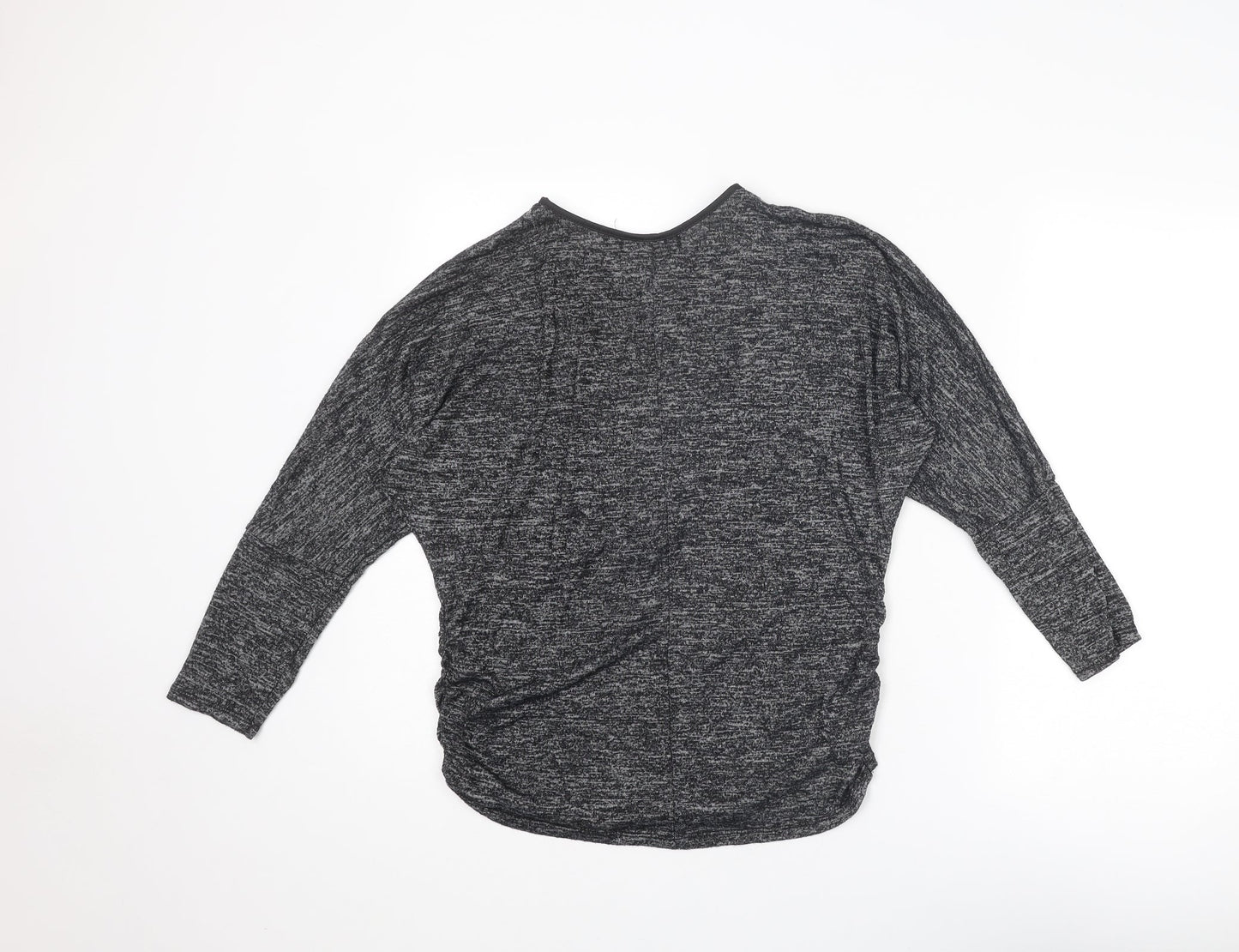 Mela London Womens Grey V-Neck Polyester Pullover Jumper Size M