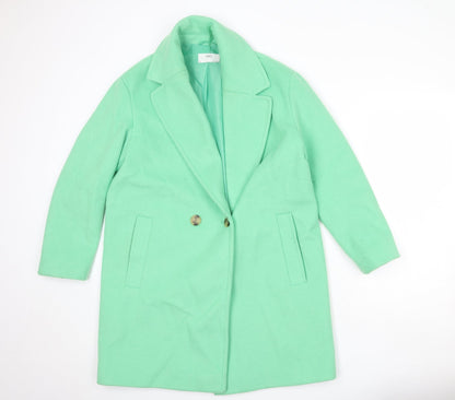 Marks & Spencer Womens Green Overcoat Coat Size 12 Button