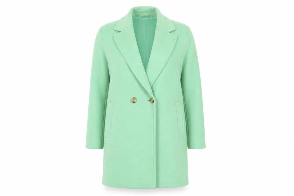 Marks & Spencer Womens Green Overcoat Coat Size 12 Button