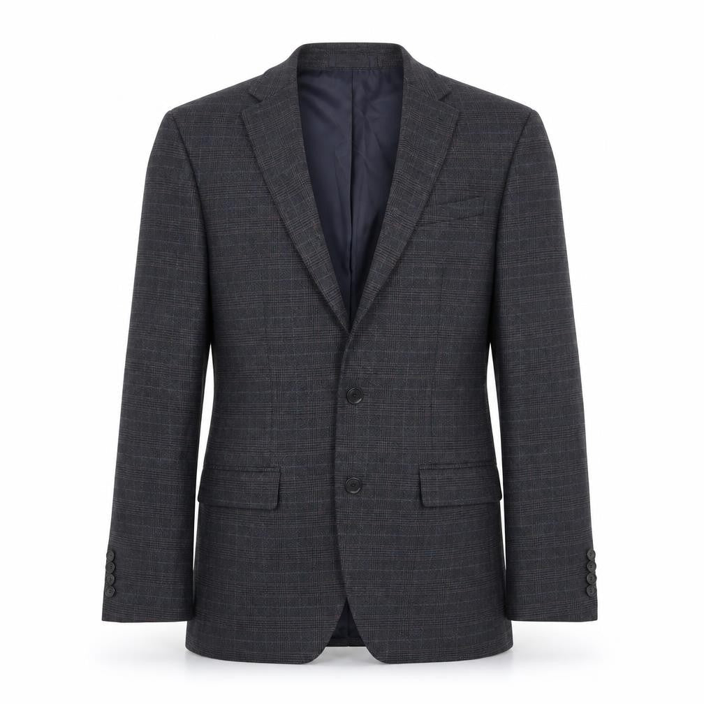 Marks & Spencer Mens Blue Plaid Polyester Jacket Suit Jacket Size 36 Regular