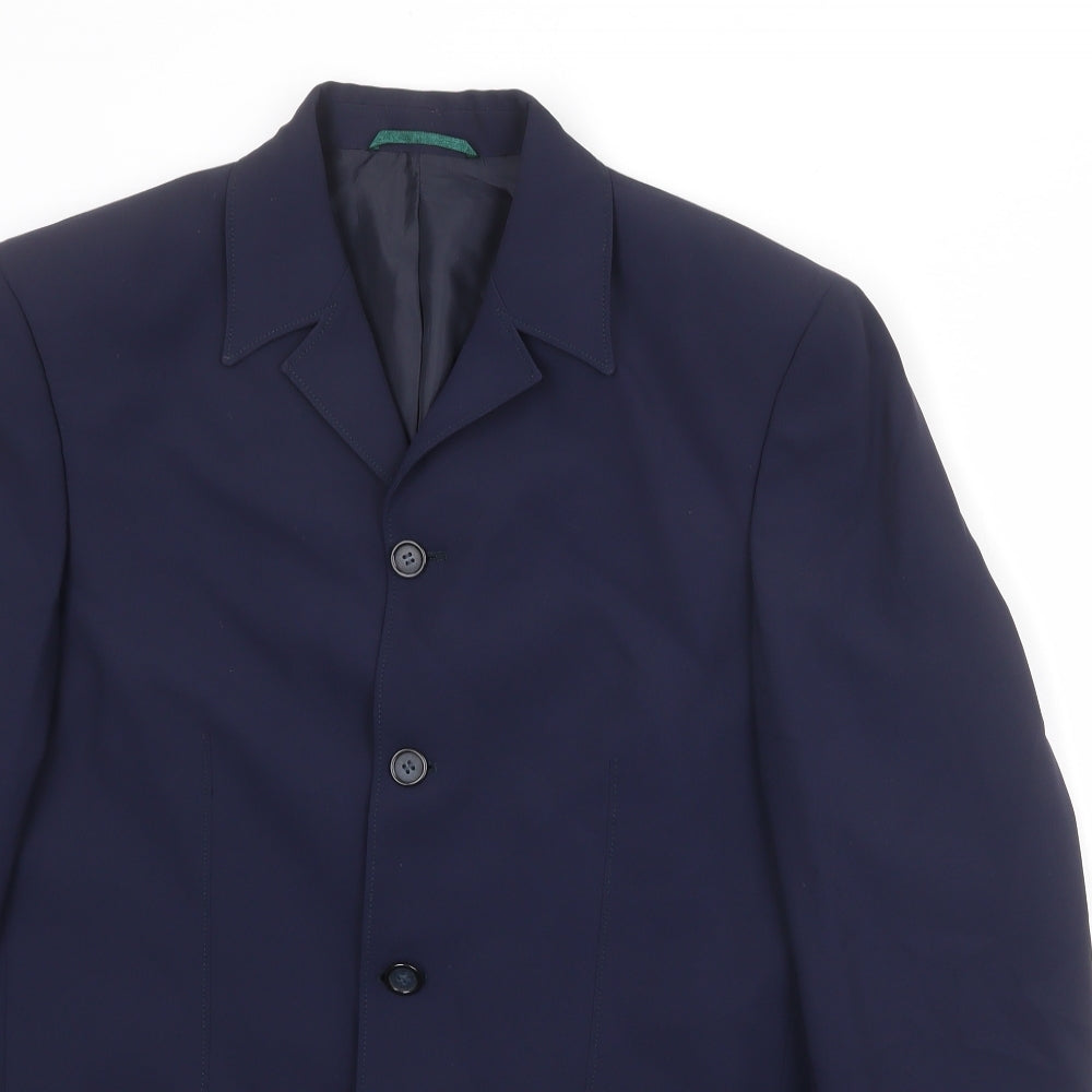Blackberrys Mens Blue Polyester Jacket Suit Jacket Size 38 Regular