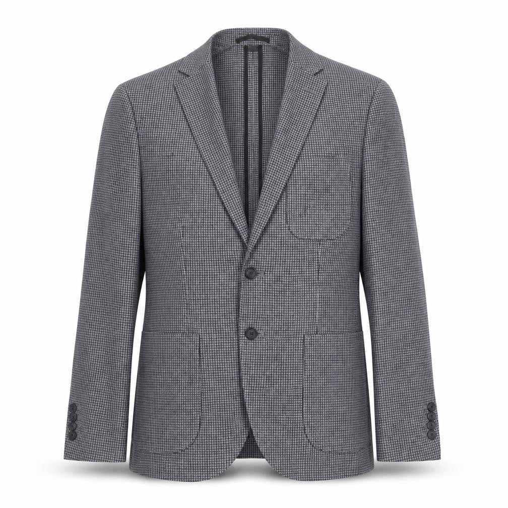 Marks & Spencer Mens Grey Geometric Polyester Jacket Blazer Size 38 Regular