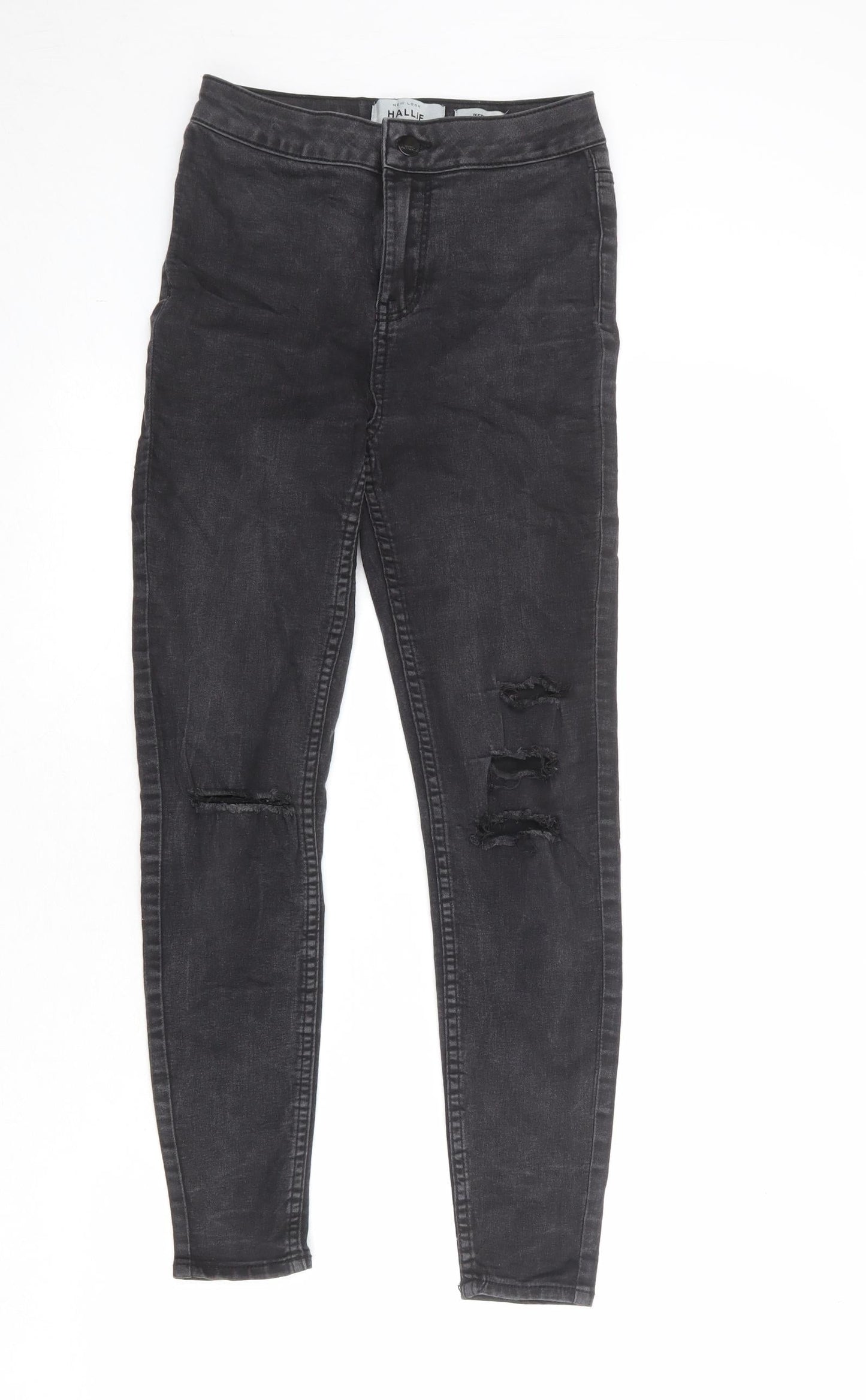 New Look Womens Grey Cotton Skinny Jeans Size 8 Regular Zip