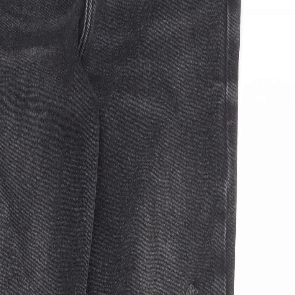 Topshop Womens Grey Cotton Skinny Jeans Size 12 Regular Zip
