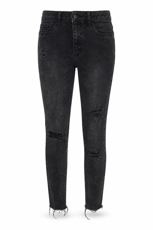 New Look Womens Grey Cotton Skinny Jeans Size 12 Regular Zip