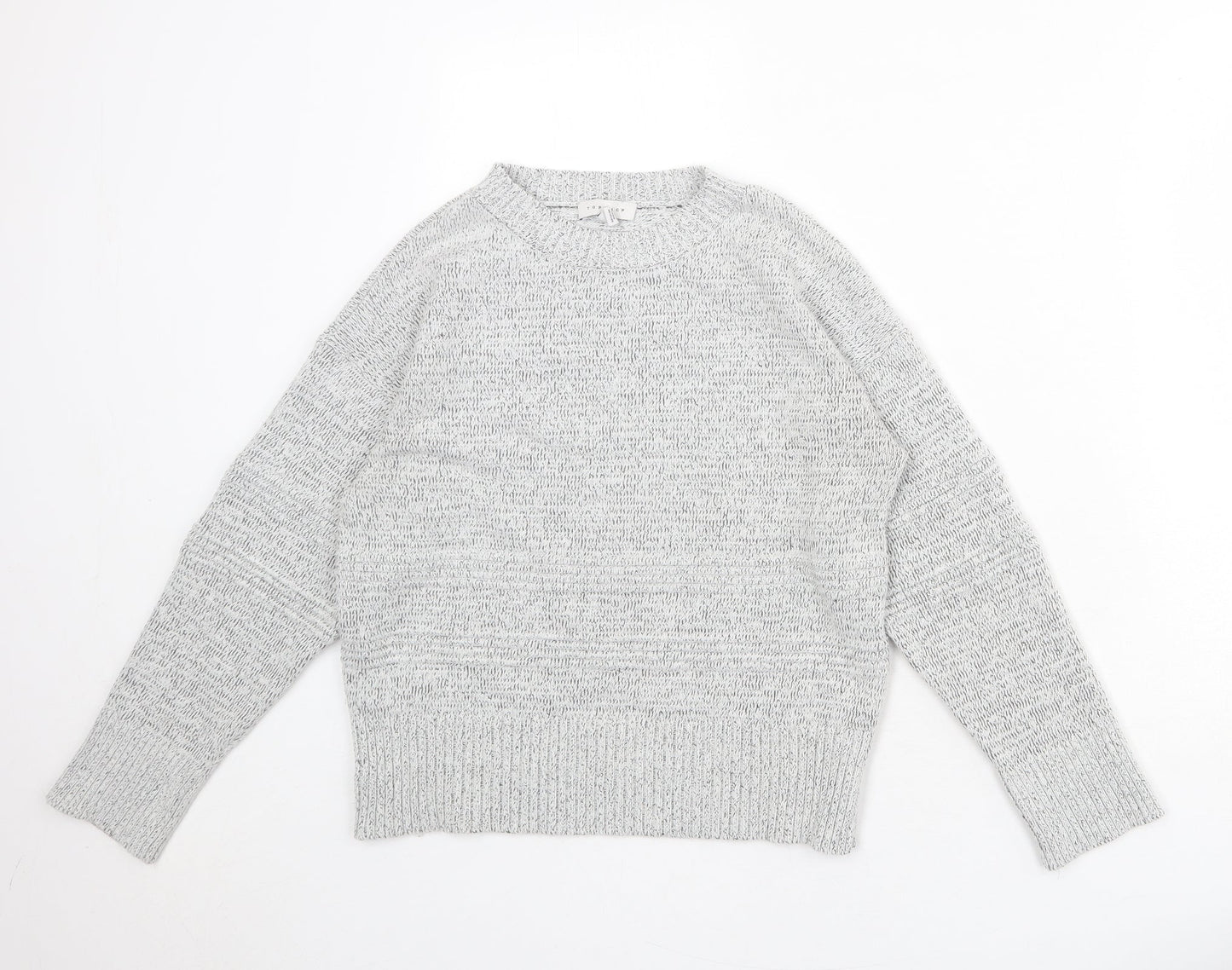 Topshop Womens Grey Round Neck Acrylic Pullover Jumper Size S