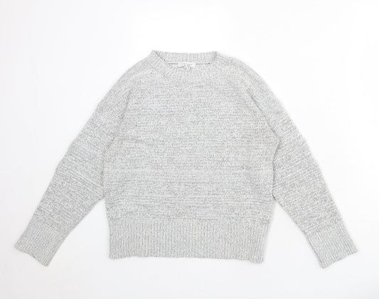 Topshop Womens Grey Round Neck Acrylic Pullover Jumper Size S