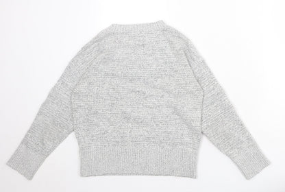 Topshop Womens Grey Round Neck Acrylic Pullover Jumper Size S