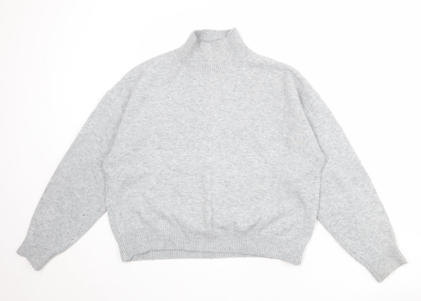 H&M Womens Grey High Neck Polyester Pullover Jumper Size M