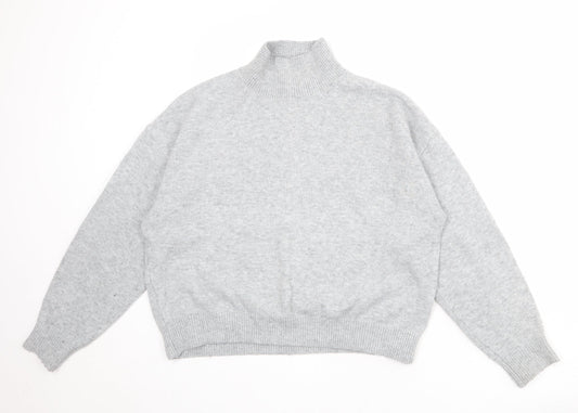H&M Womens Grey High Neck Polyester Pullover Jumper Size M