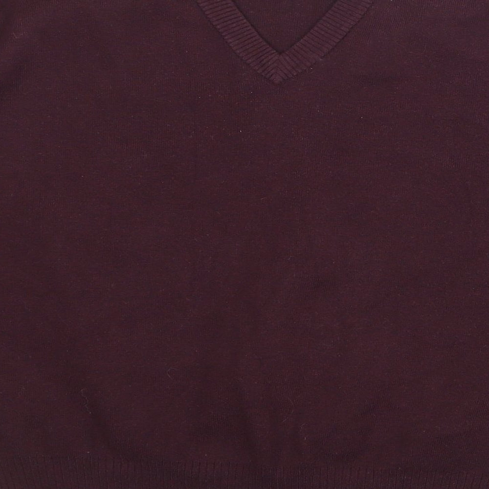 River Island Womens Red V-Neck Acrylic Pullover Jumper Size S - Cut out Detail