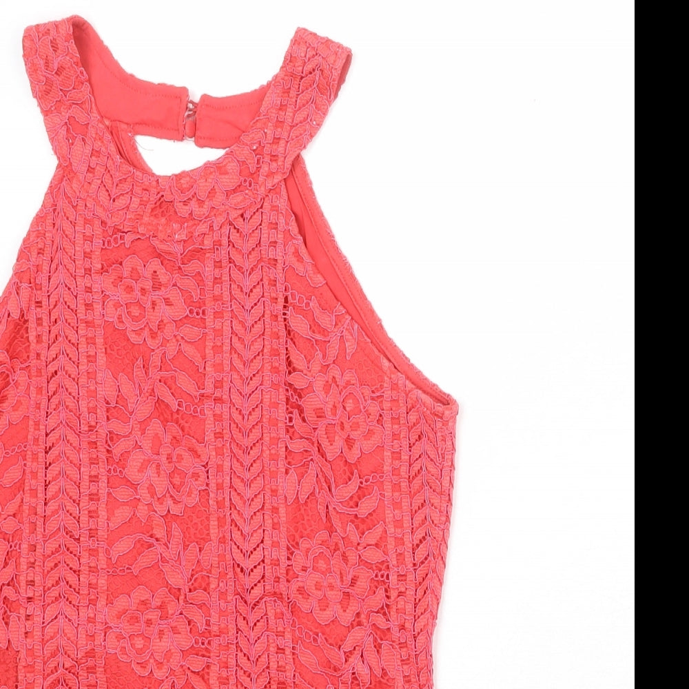 Dorothy Perkins Womens Pink Viscose Basic Tank Size 10 Halter