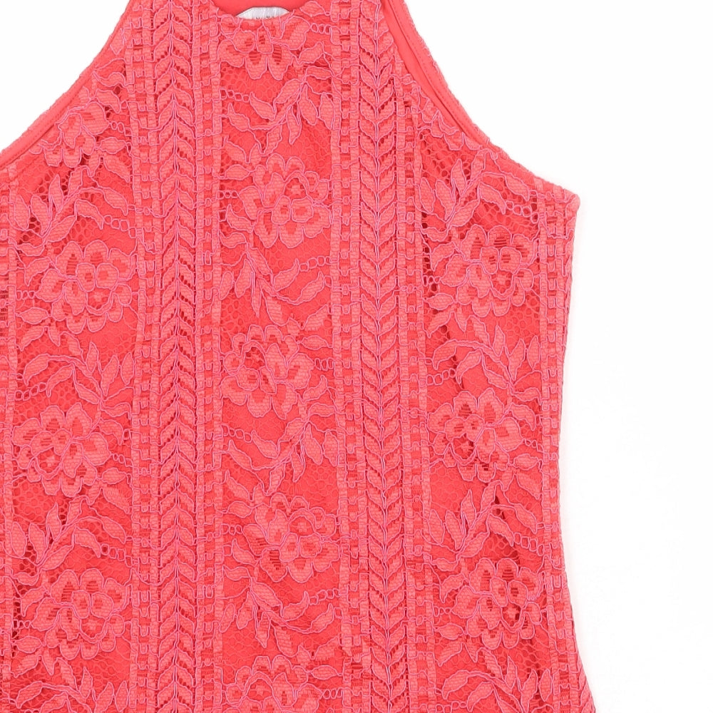 Dorothy Perkins Womens Pink Viscose Basic Tank Size 10 Halter