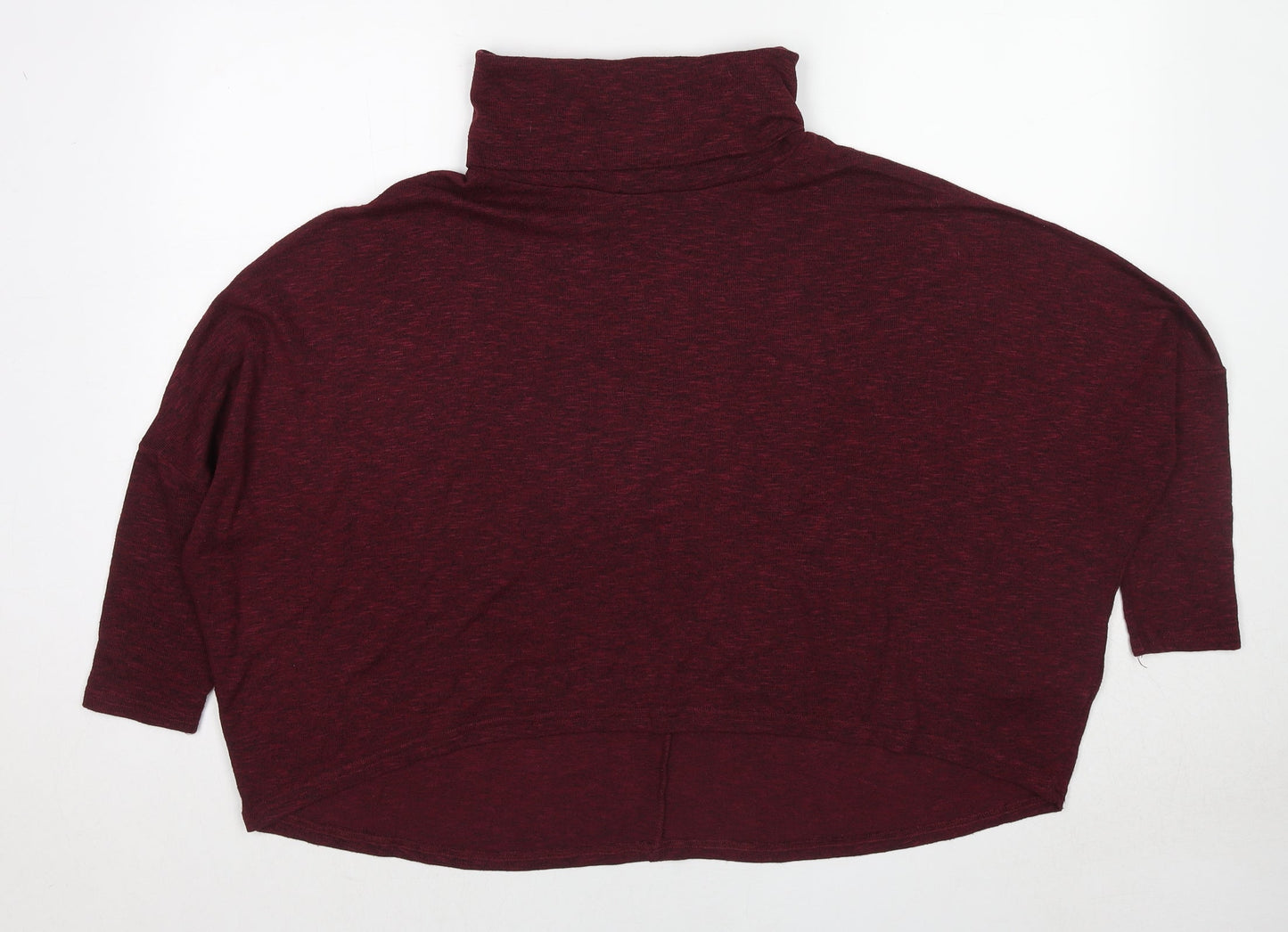 New Look Womens Red Mock Neck Polyester Pullover Jumper Size 10