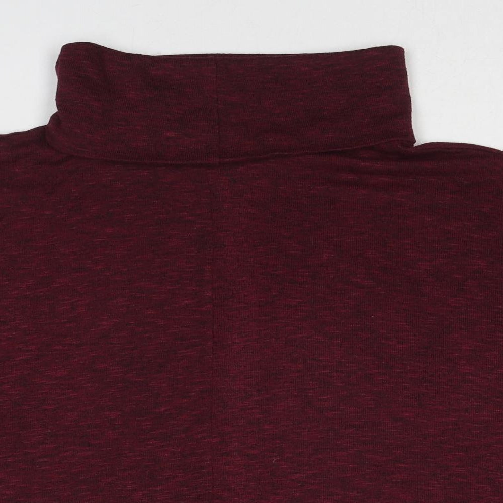 New Look Womens Red Mock Neck Polyester Pullover Jumper Size 10