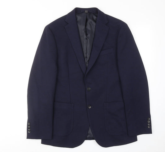 Marks and Spencer Mens Blue Polyamide Jacket Suit Jacket Size 38 Regular